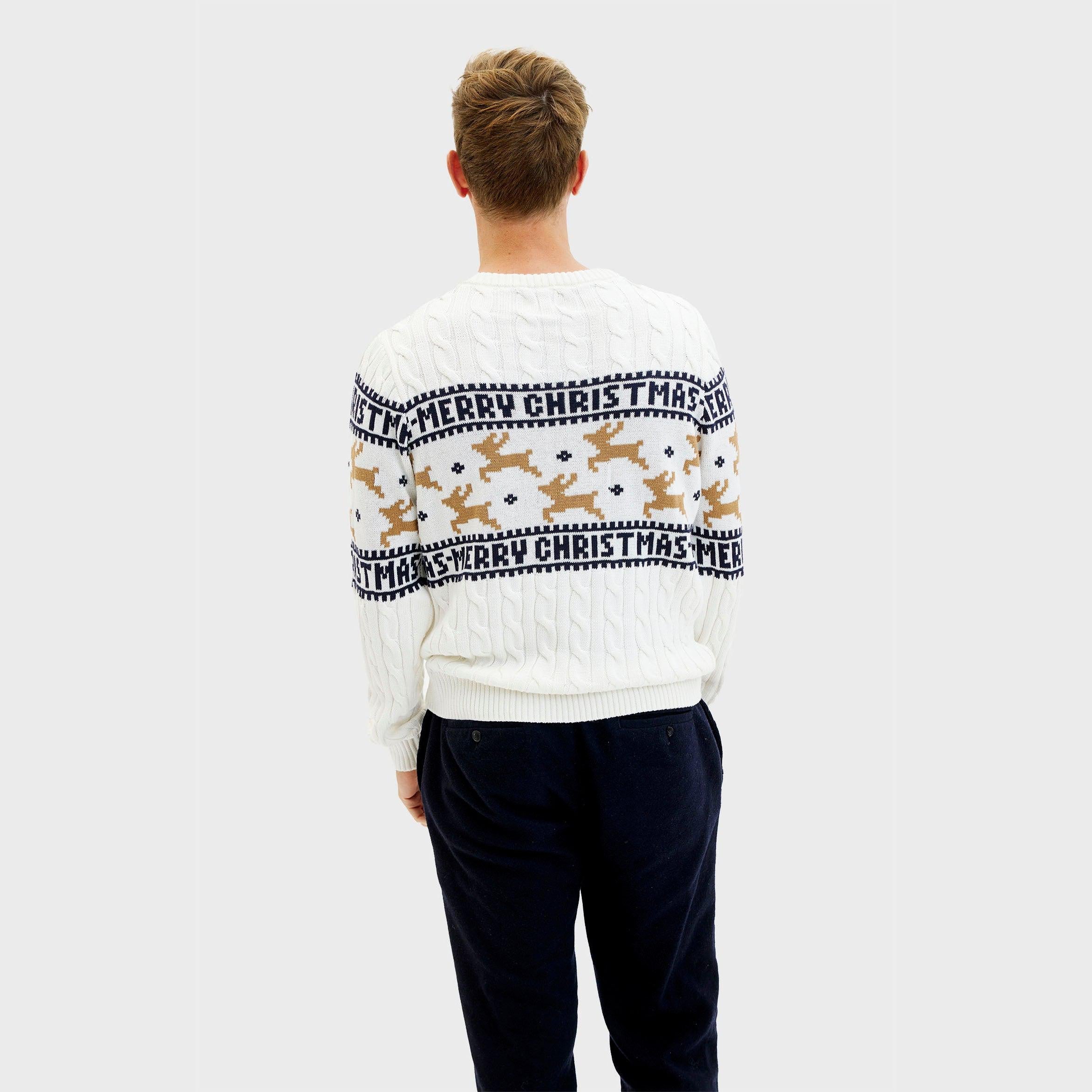 The Elegant White Christmas Sweater β Men